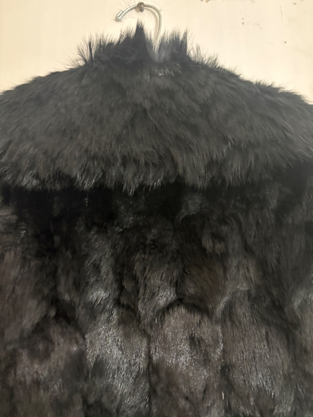 VINTAGE 1980s DINO RICCO Genuine Rabbit Fur Coat, Black Size S - Picture 16 of 17